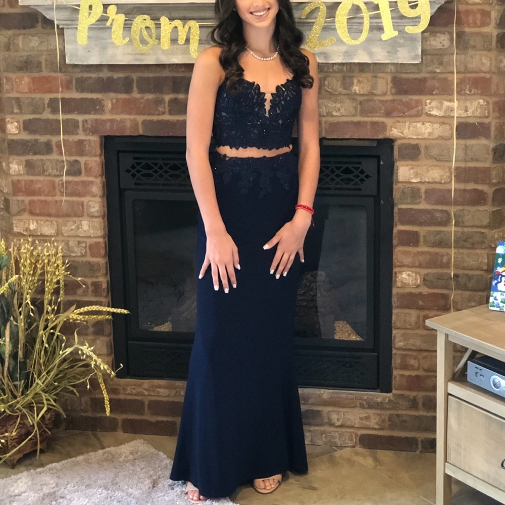 prom dress, color navy blue, size 0
